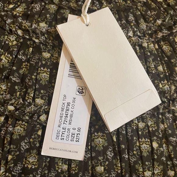 Rebecca Taylor | NWT Feather Fleur Smocked Top Blouse Size 0 - Picture 7 of 8